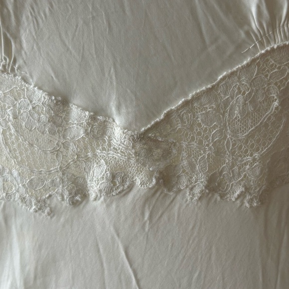 Vintage Nightgown Cream Lace Trim Maxi Sheer Neglige Lingerie Wedding Night 50’s - Picture 5 of 10